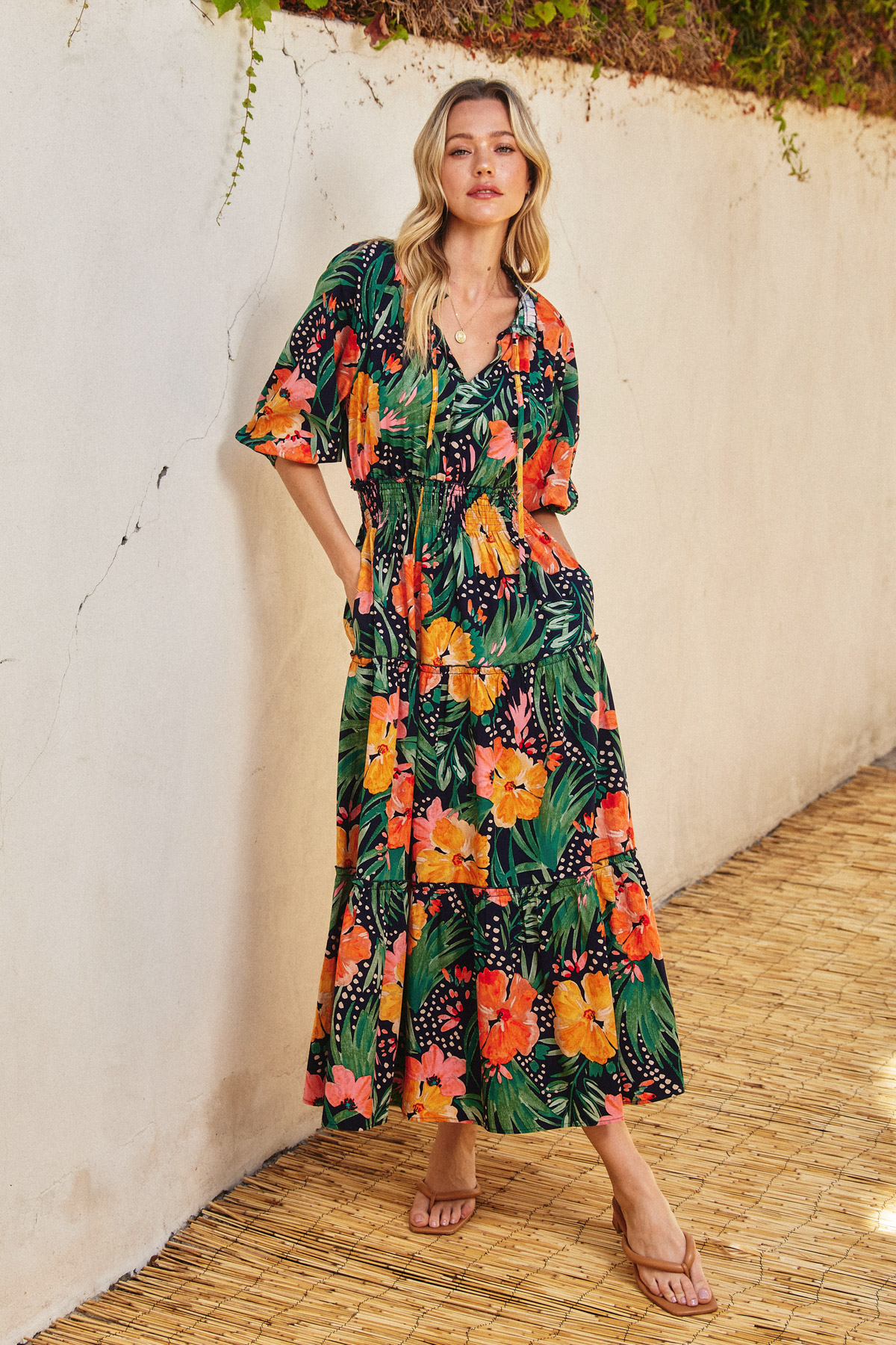Hibiscus Midi Dress