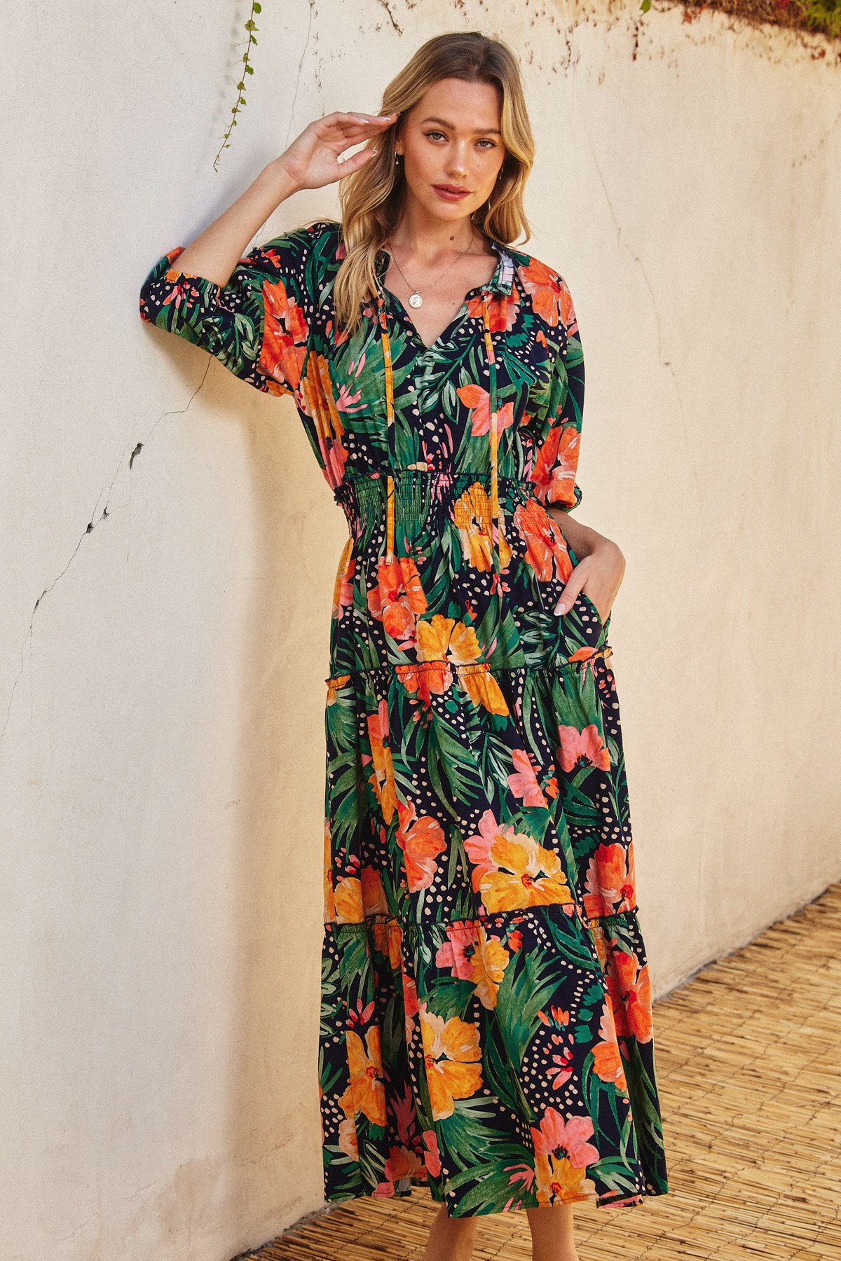 Hibiscus Midi Dress
