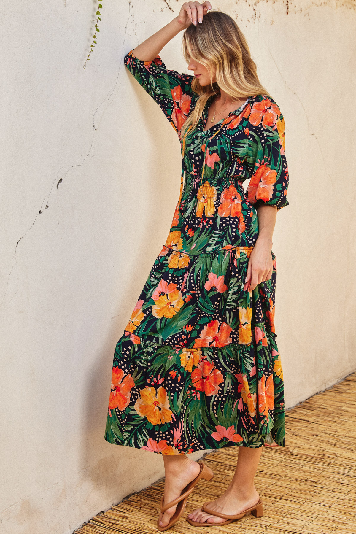 Hibiscus Midi Dress