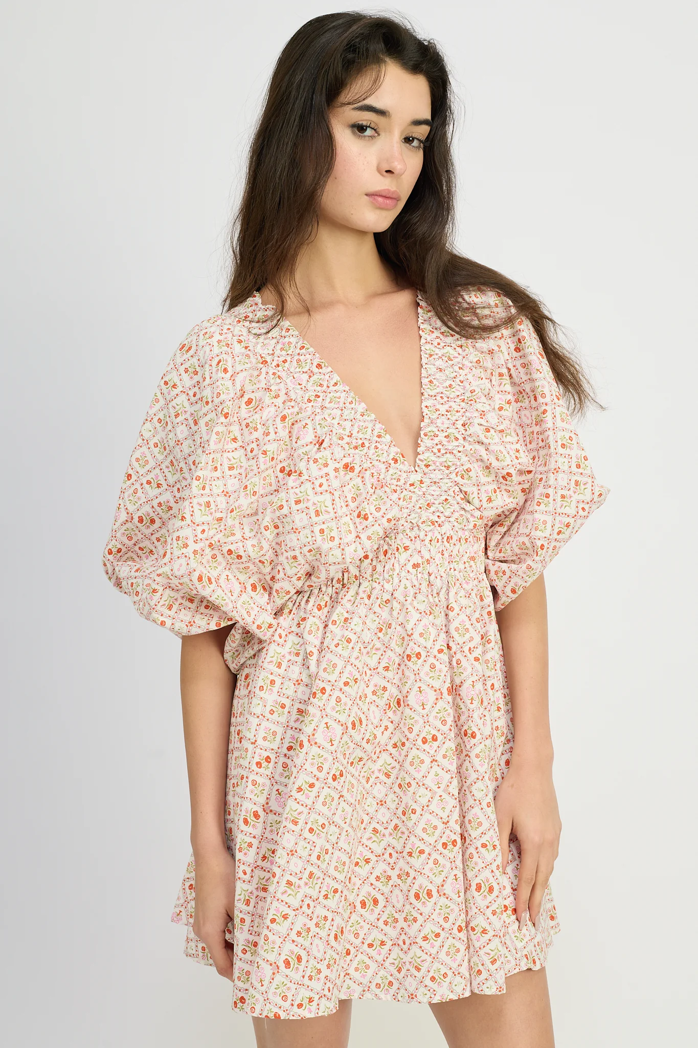 Deep V Minidress