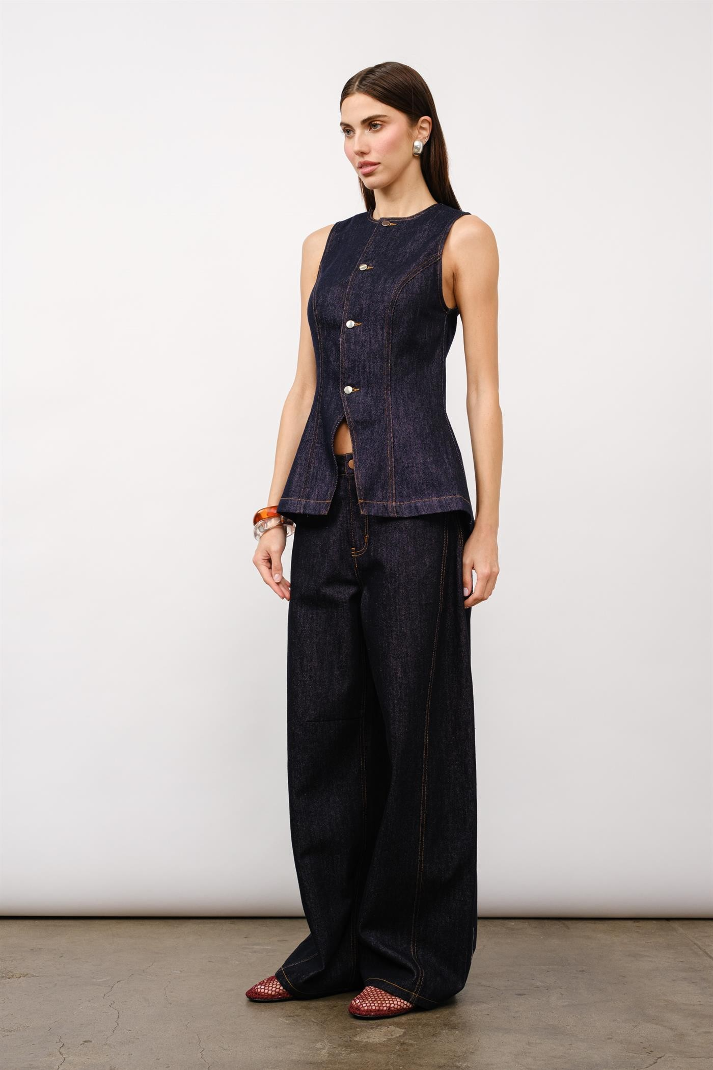Long Denim Vest