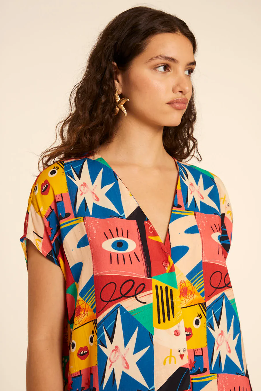 Comic Print Tunic Dress