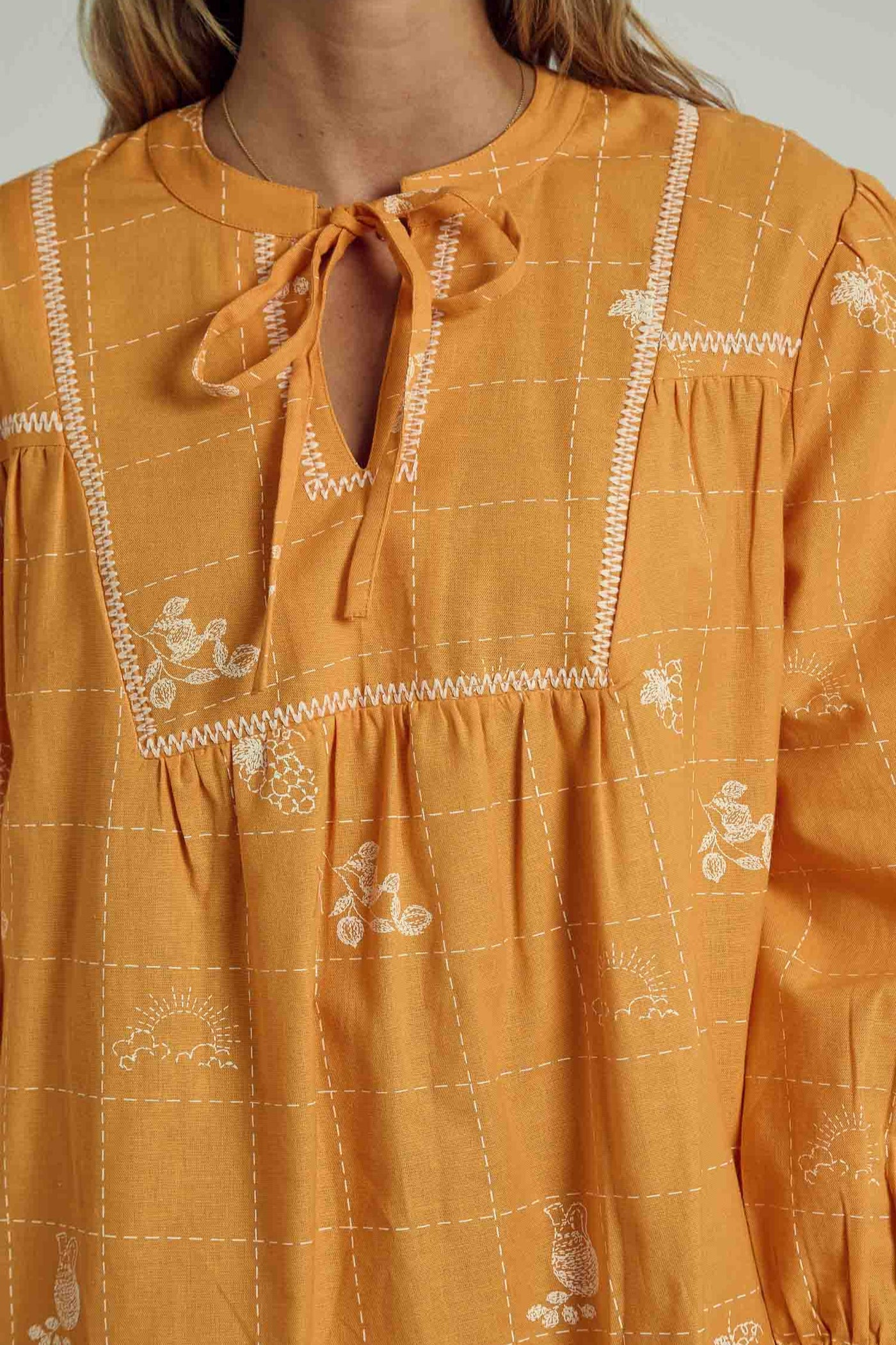 Patchwork Embroidered Minidress