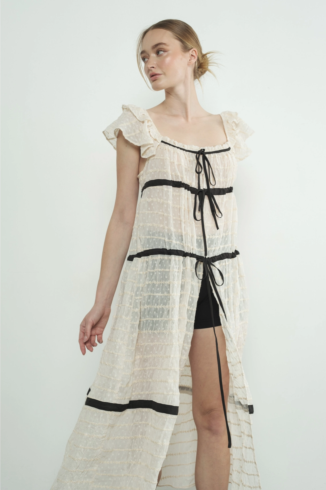 Tie Front Contrast Dress