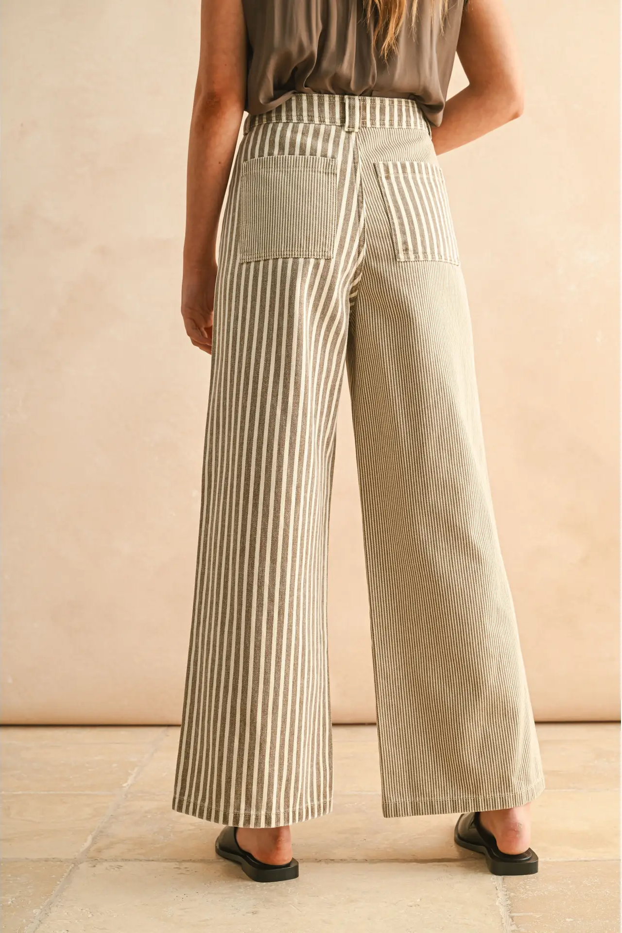 Mixed Fabric Pants