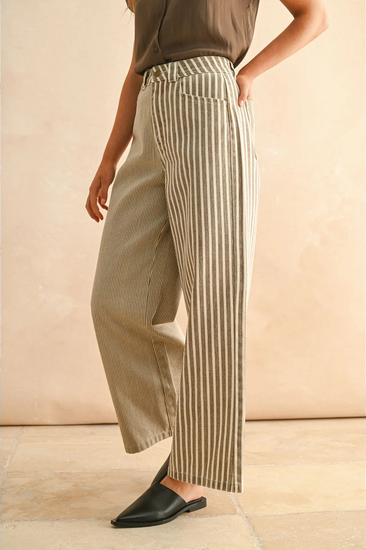 Mixed Fabric Pants