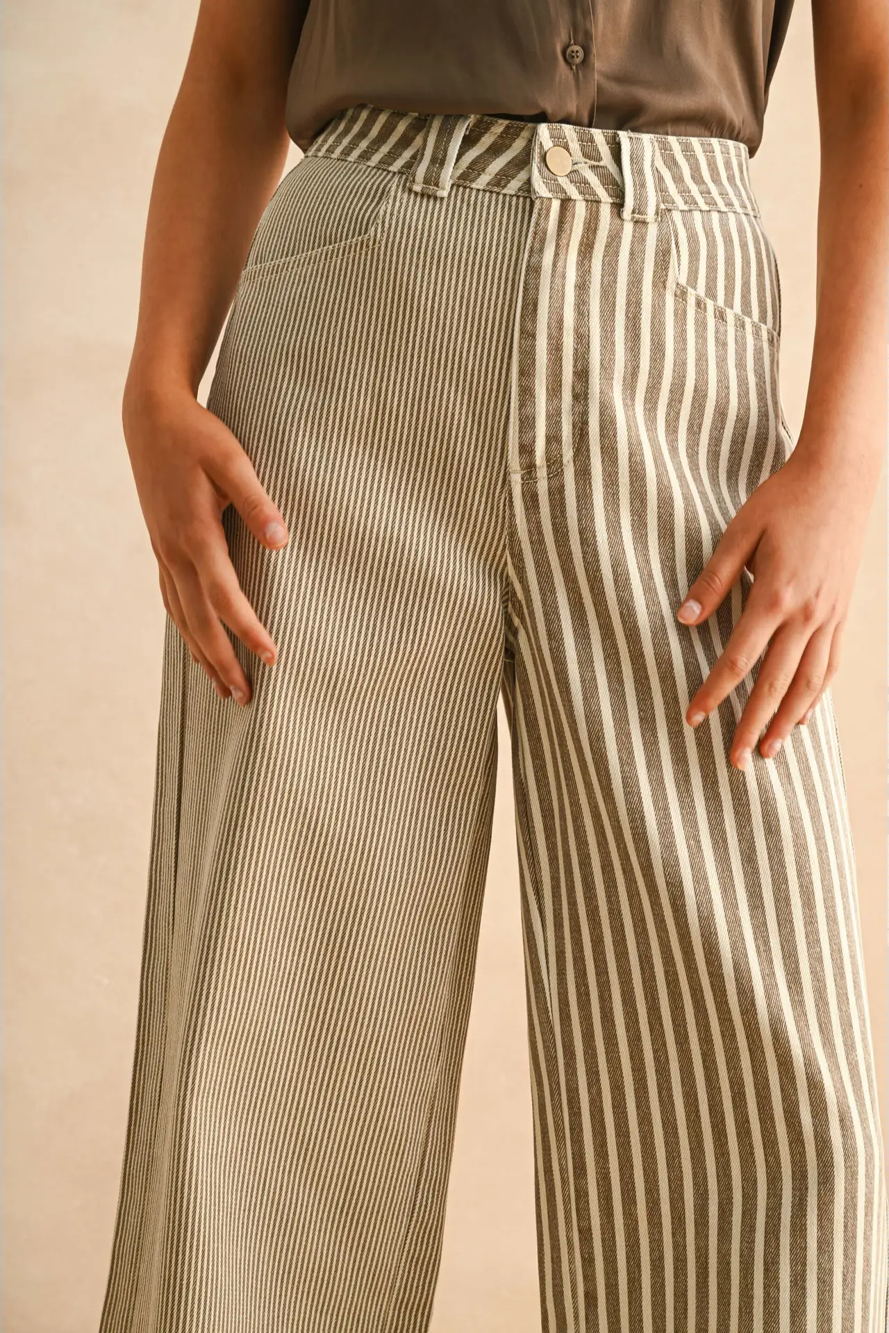 Mixed Fabric Pants