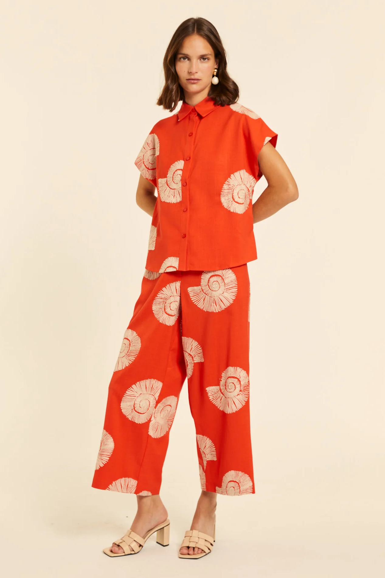 Seashell Embroidery Pants