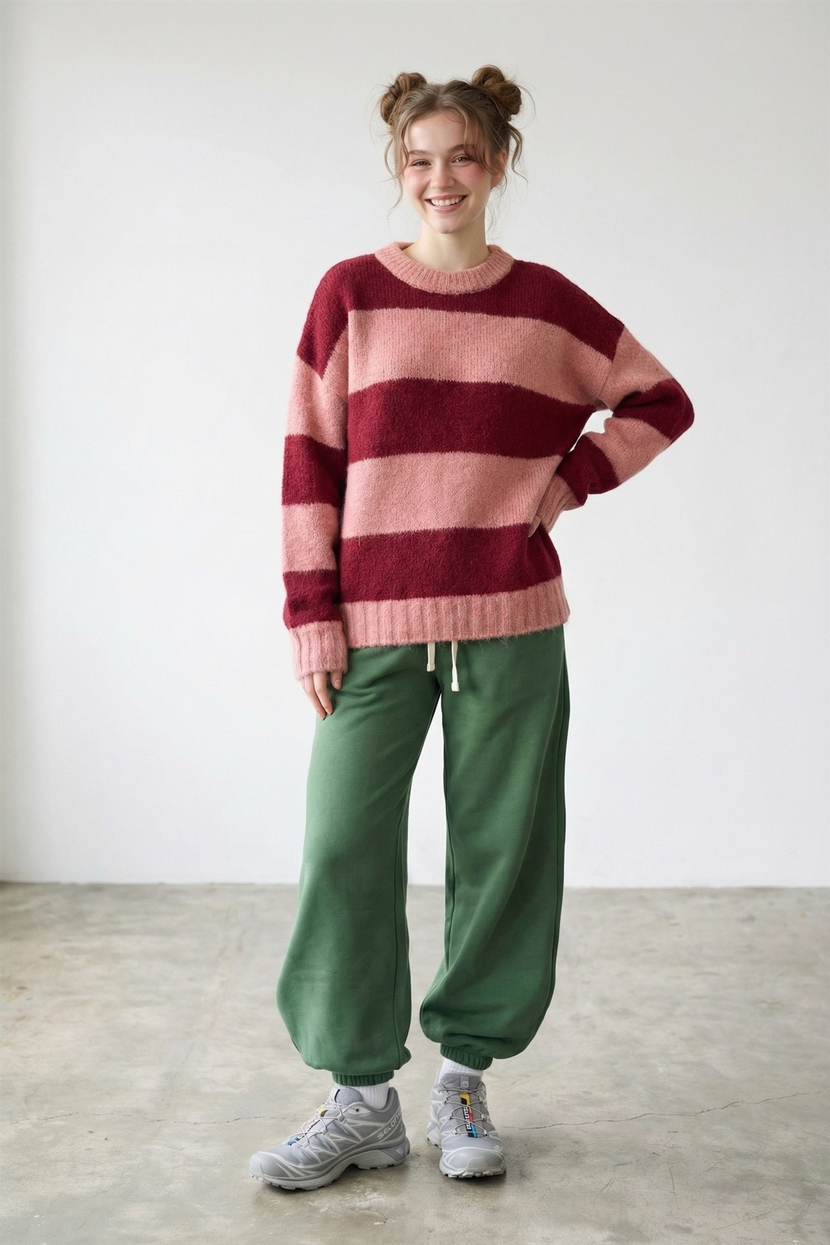 Pink Red Stripe Sweater