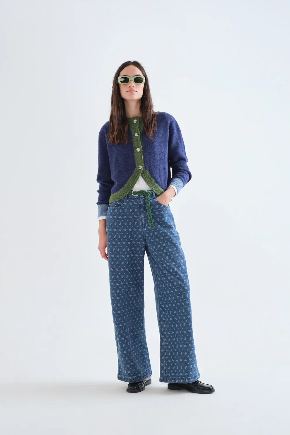 Two-Tone Knit Cardigan