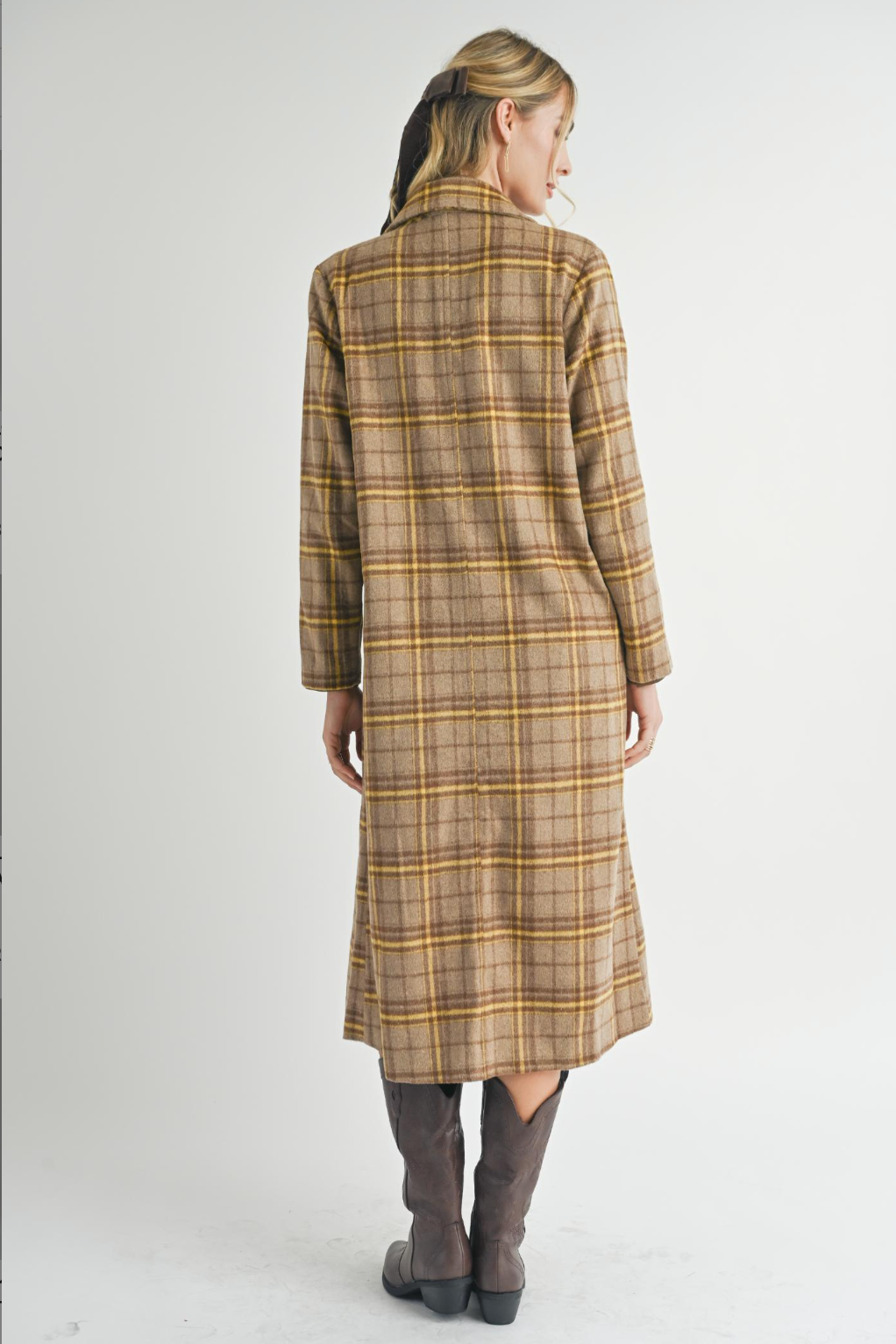 Jenny Long Plaid Coat