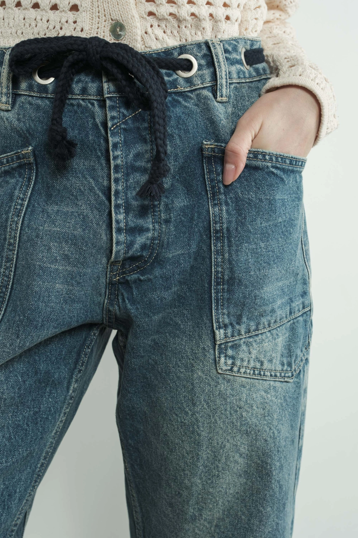 Eyelet Waist Pants