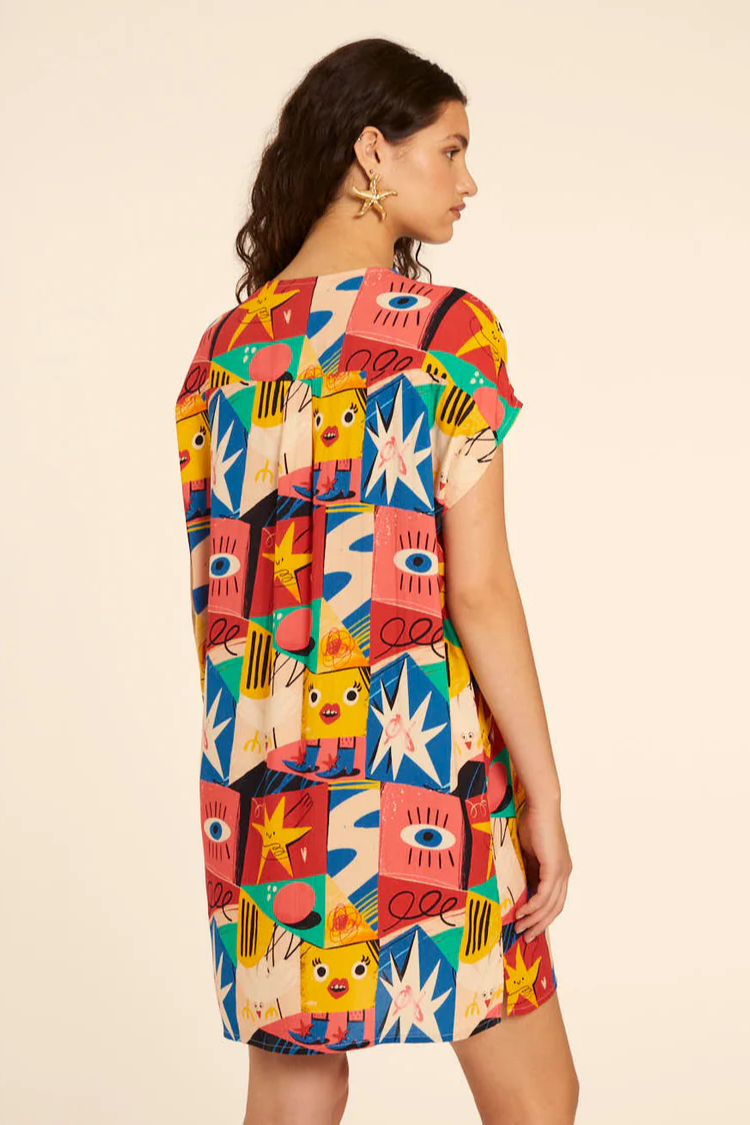 Comic Print Tunic Dress