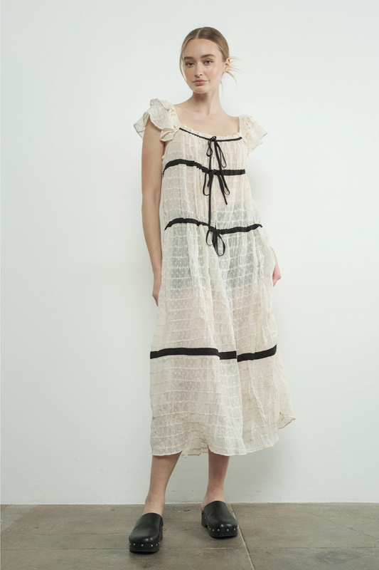 Tie Front Contrast Dress