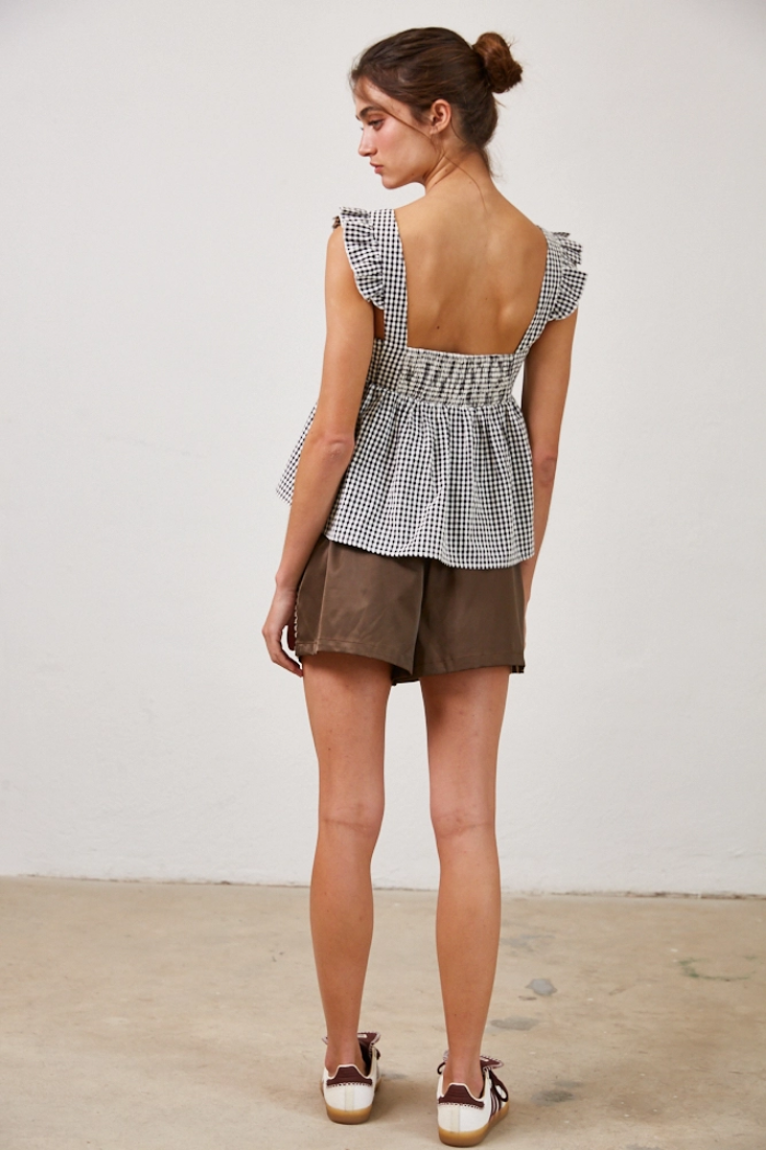 Gingham Bow Tie Top