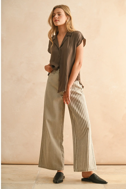 Mixed Fabric Pants