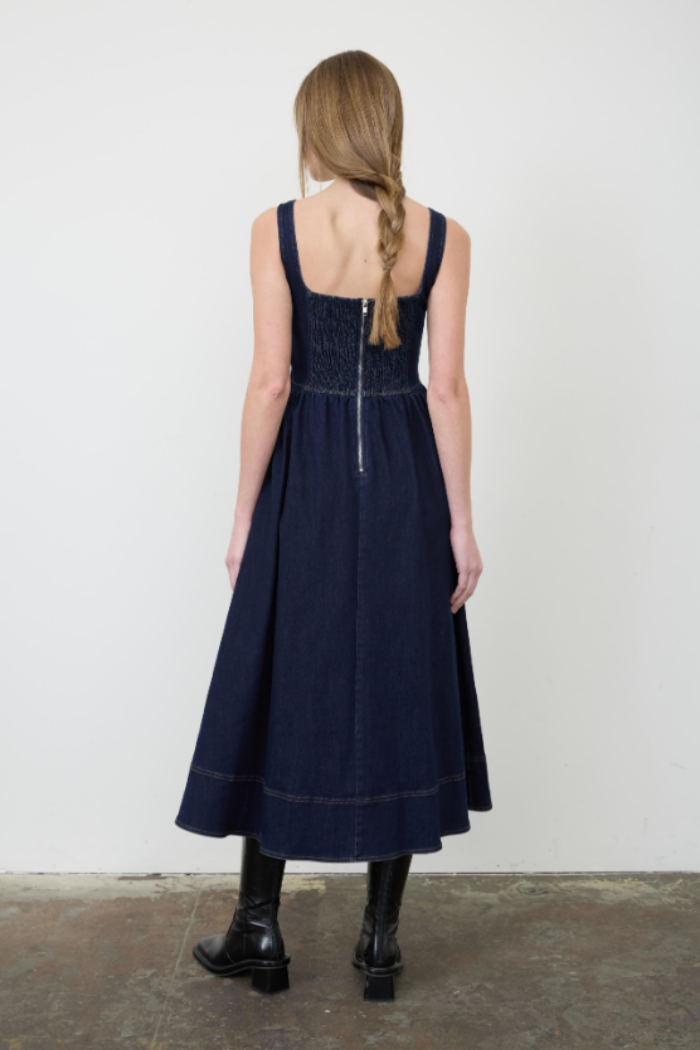 Laceup Denim Midi