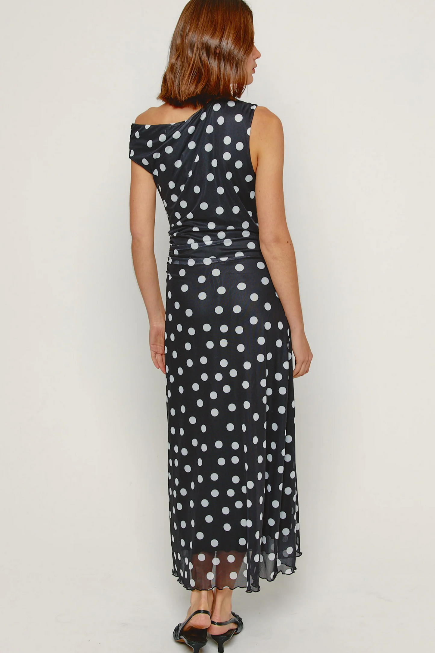 Fallen Shoulder Polkadot dress