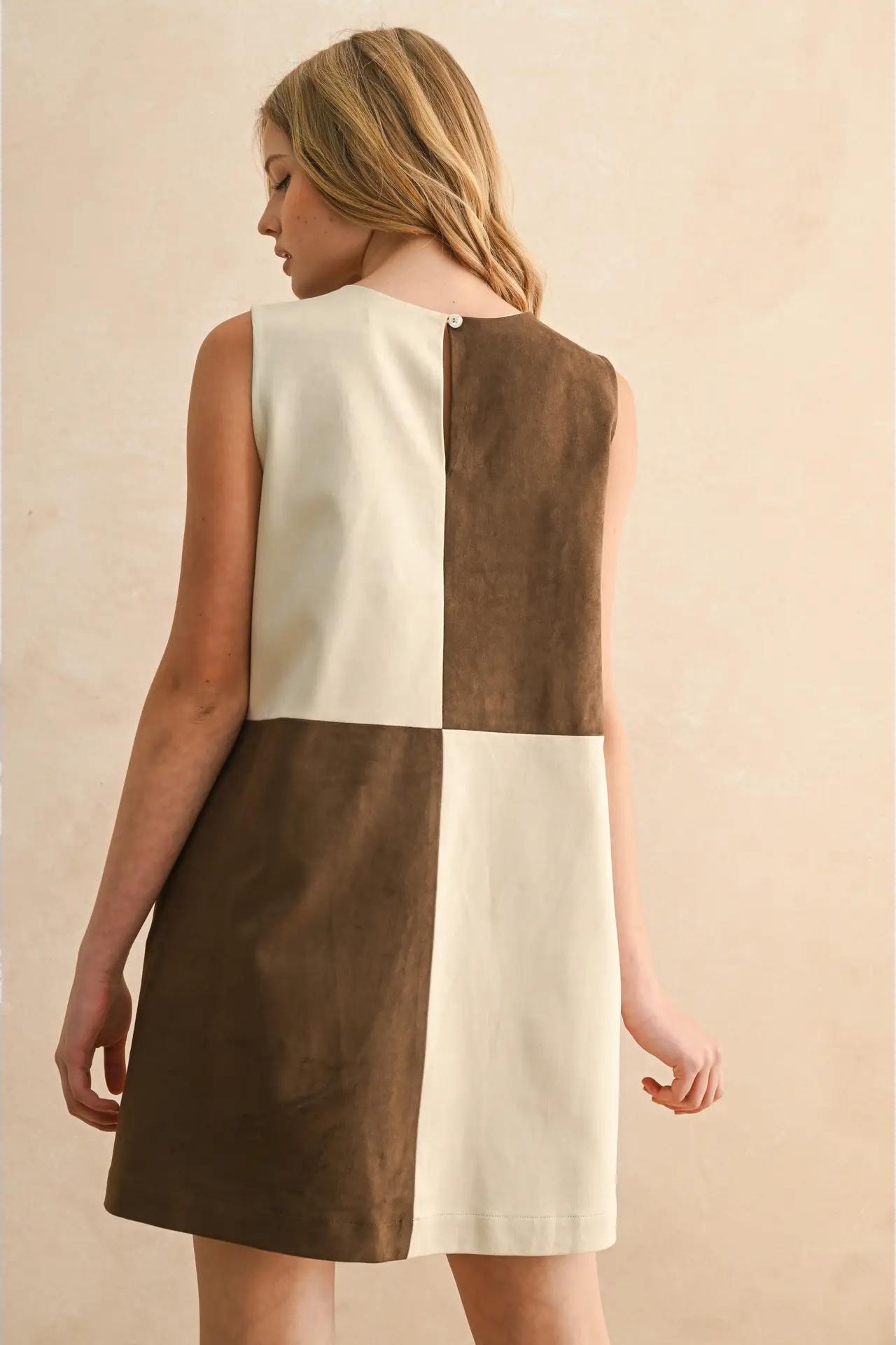Suede Colorblock Dress