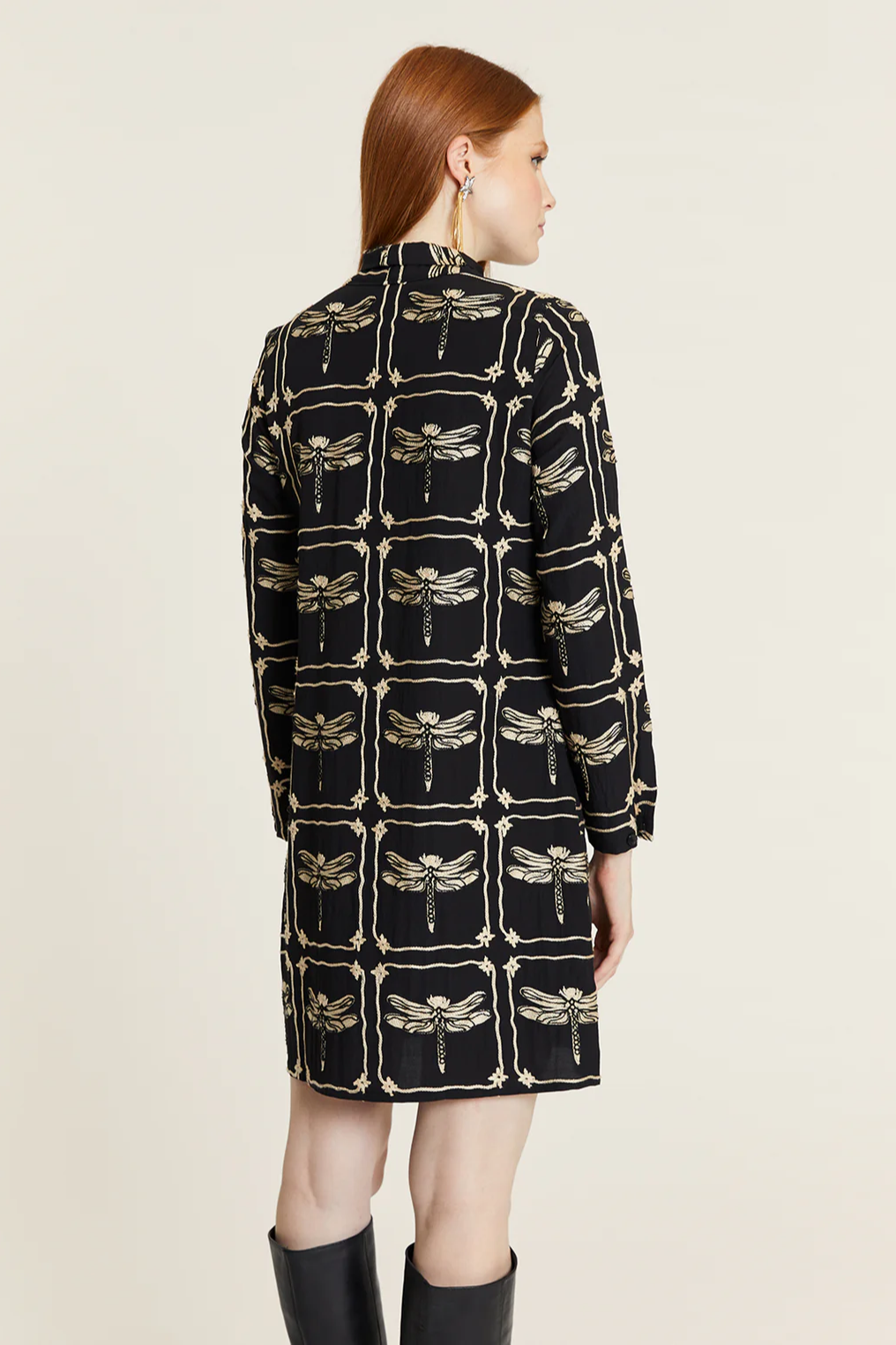 Dragonfly Embroidered Bow Dress