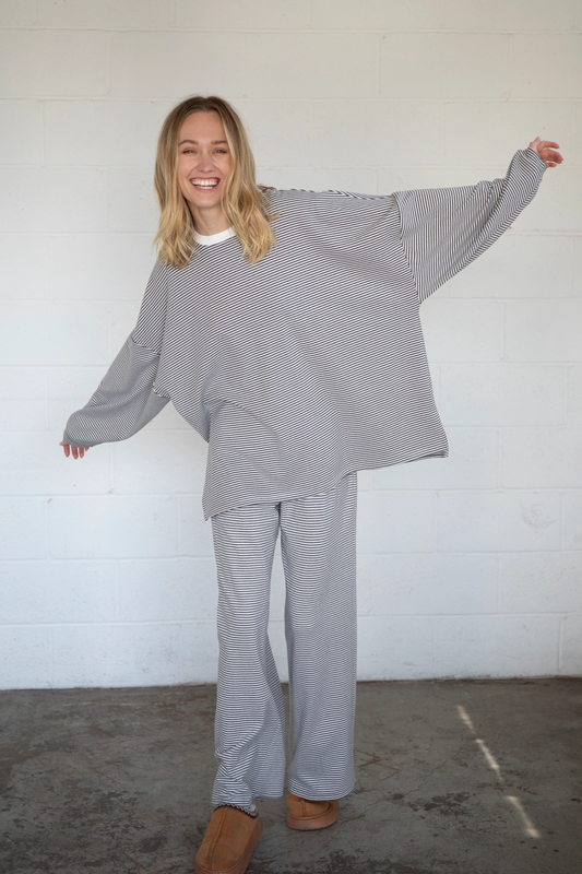 Stripe Fleece Lounge Pants