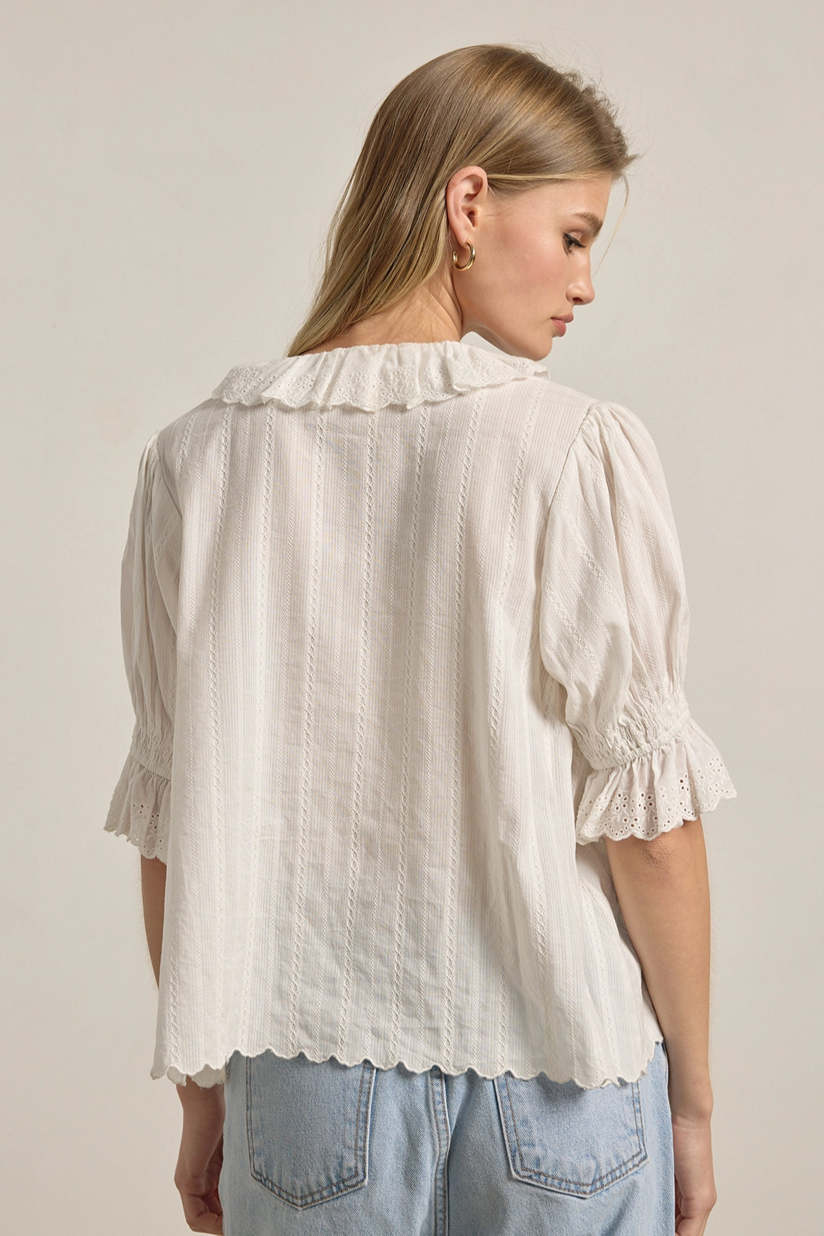 Ruffle Vneck Blouse
