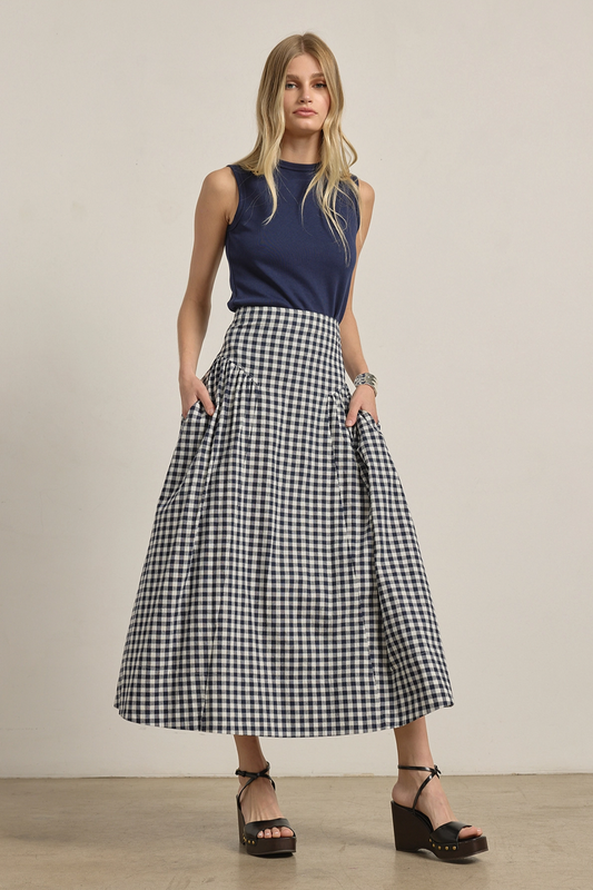 Gingham Midi Skirt