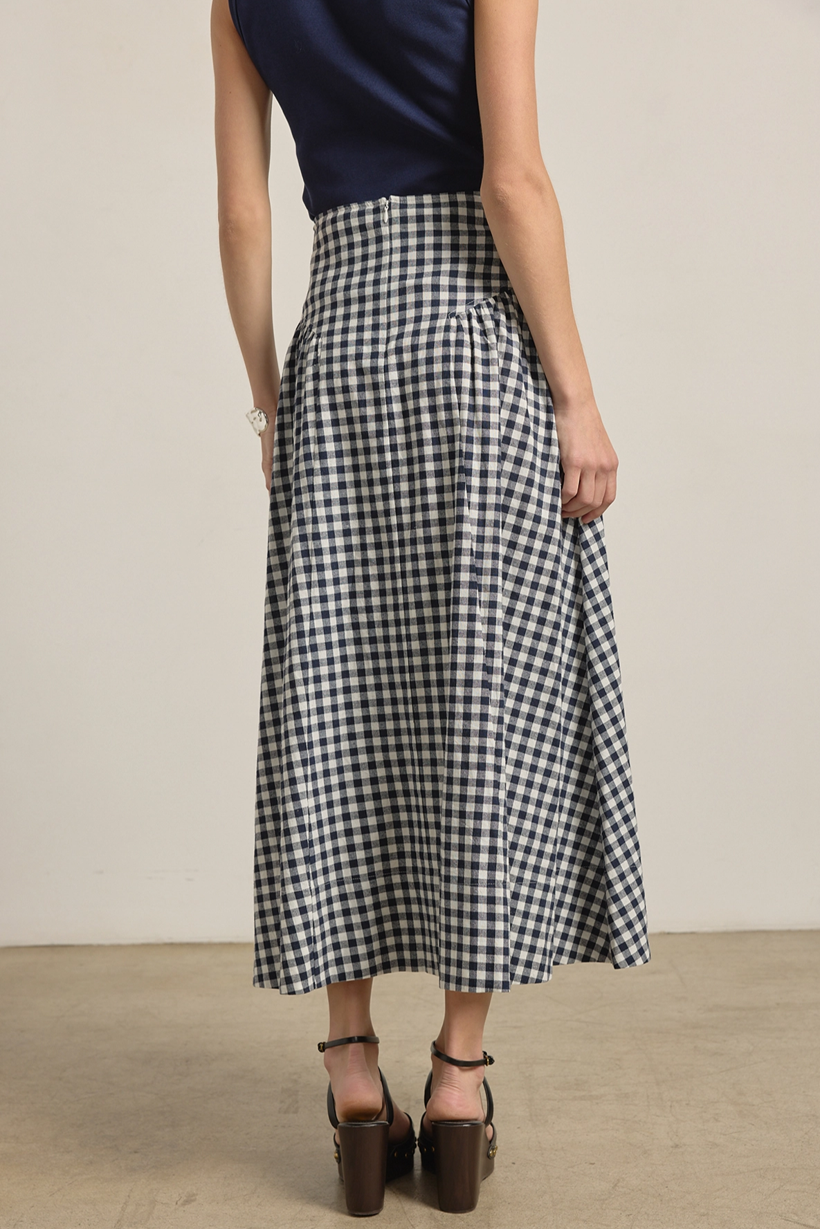 Gingham Midi Skirt