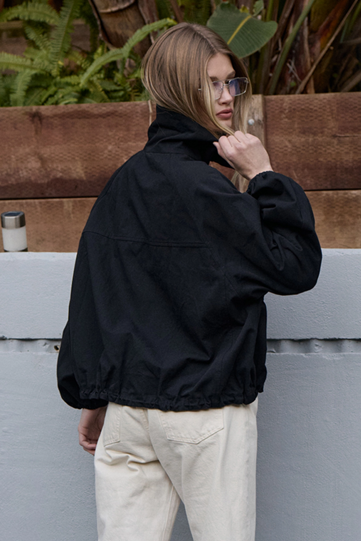 High Neck Button Up Jacket