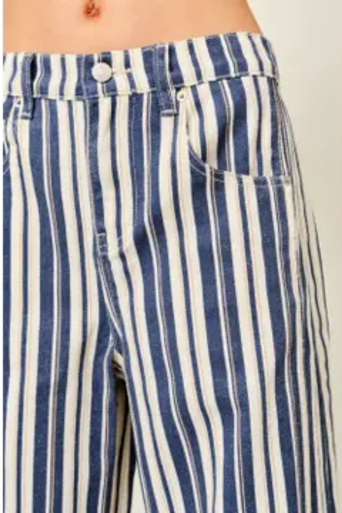 Pinstriped Barrel Pants