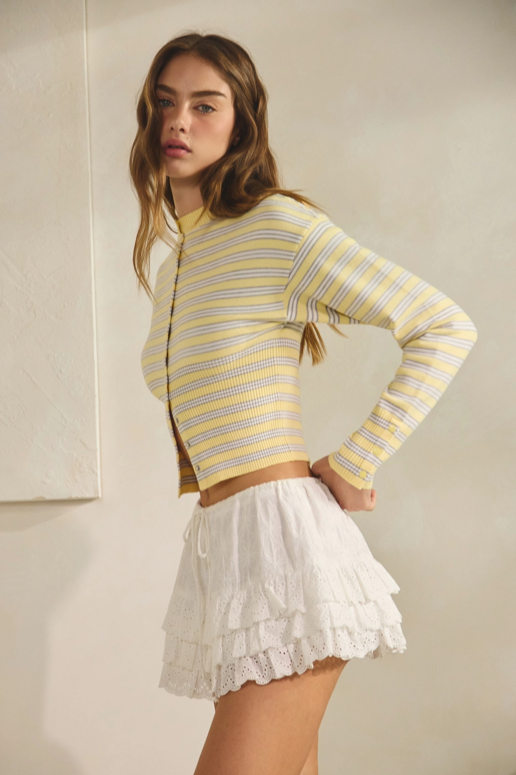 Eyelet Tiered Skort
