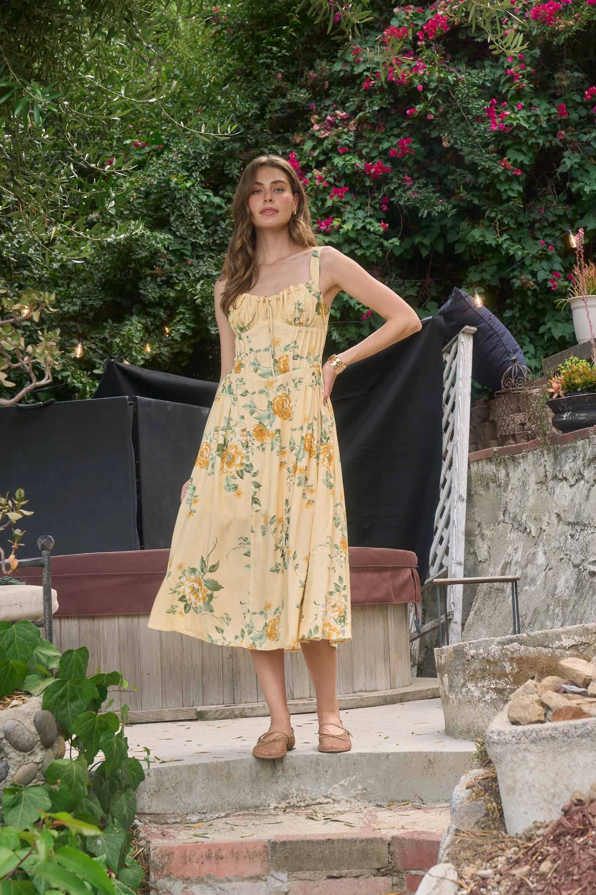 Corseted Spring Midi Dress
