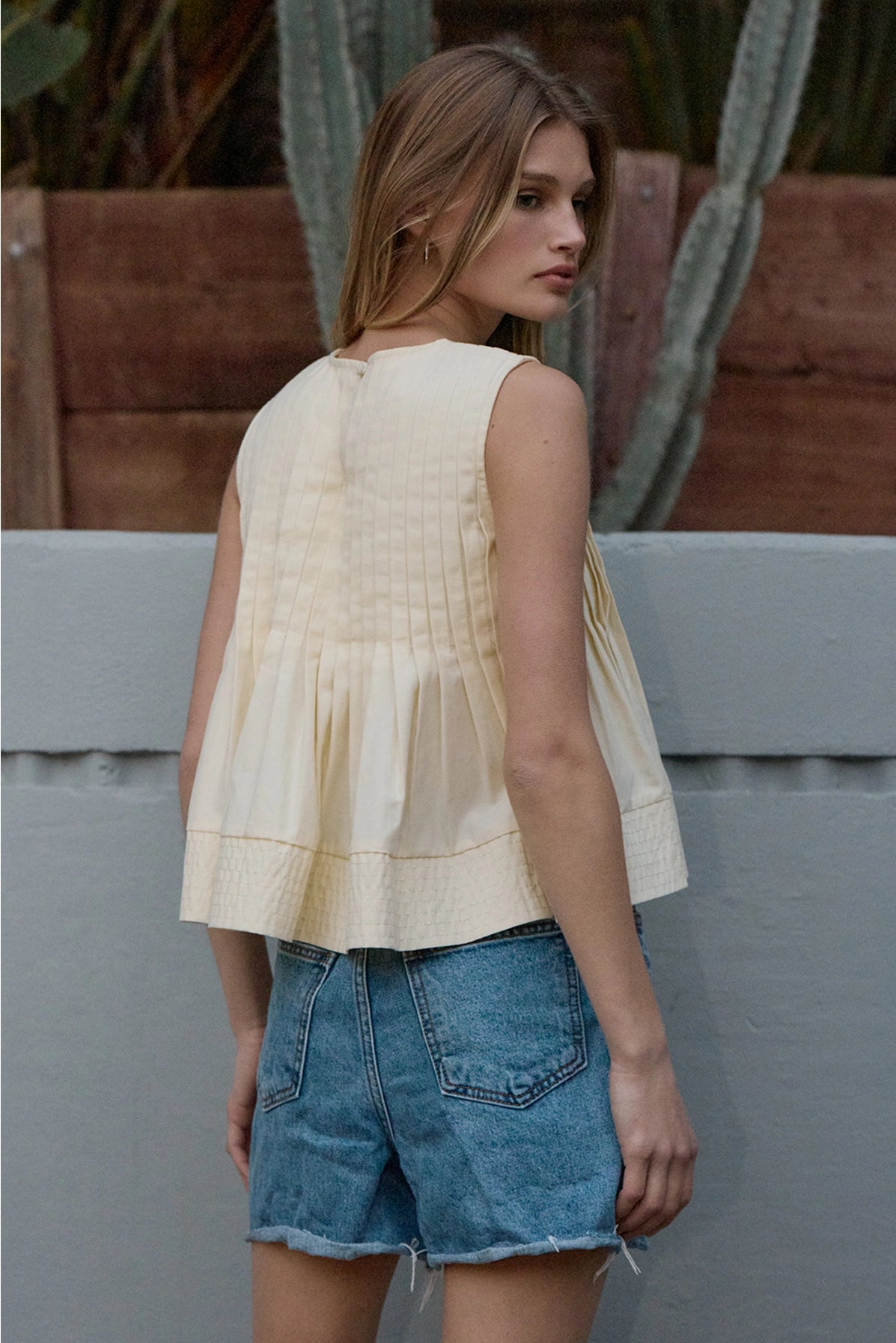 Pintuck Peplum Blouse