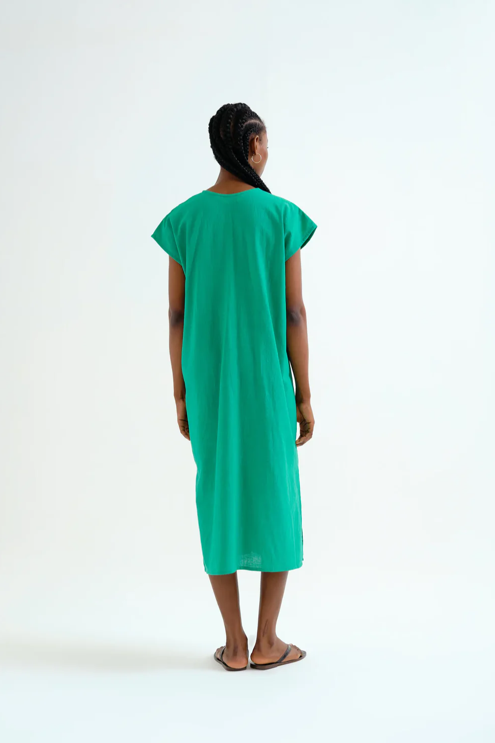 Contrast Neckline Kaftan