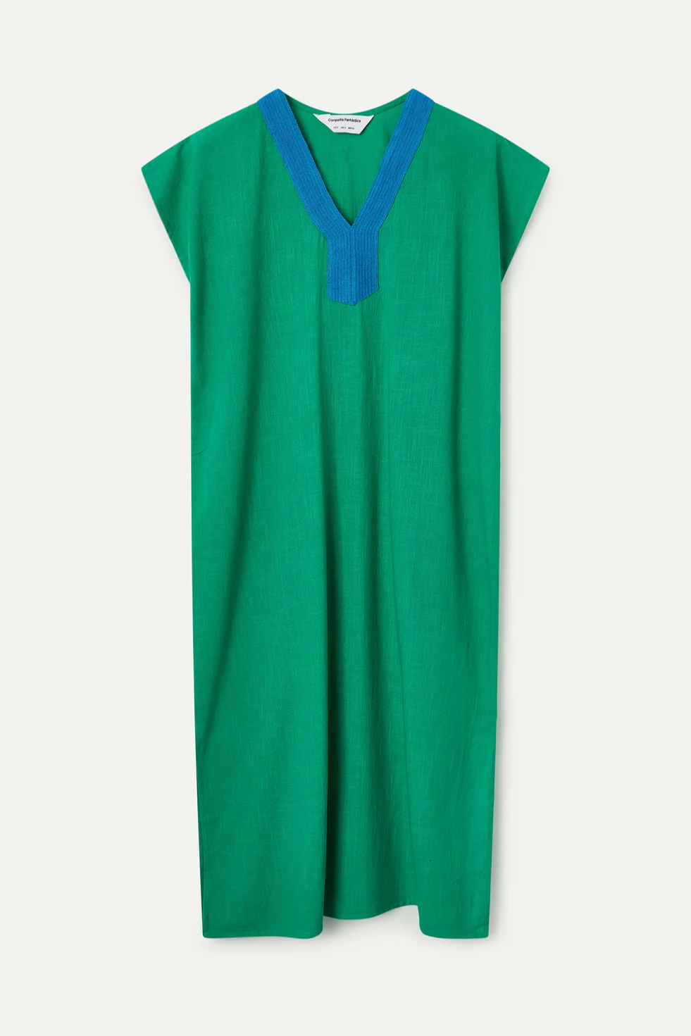 Contrast Neckline Kaftan