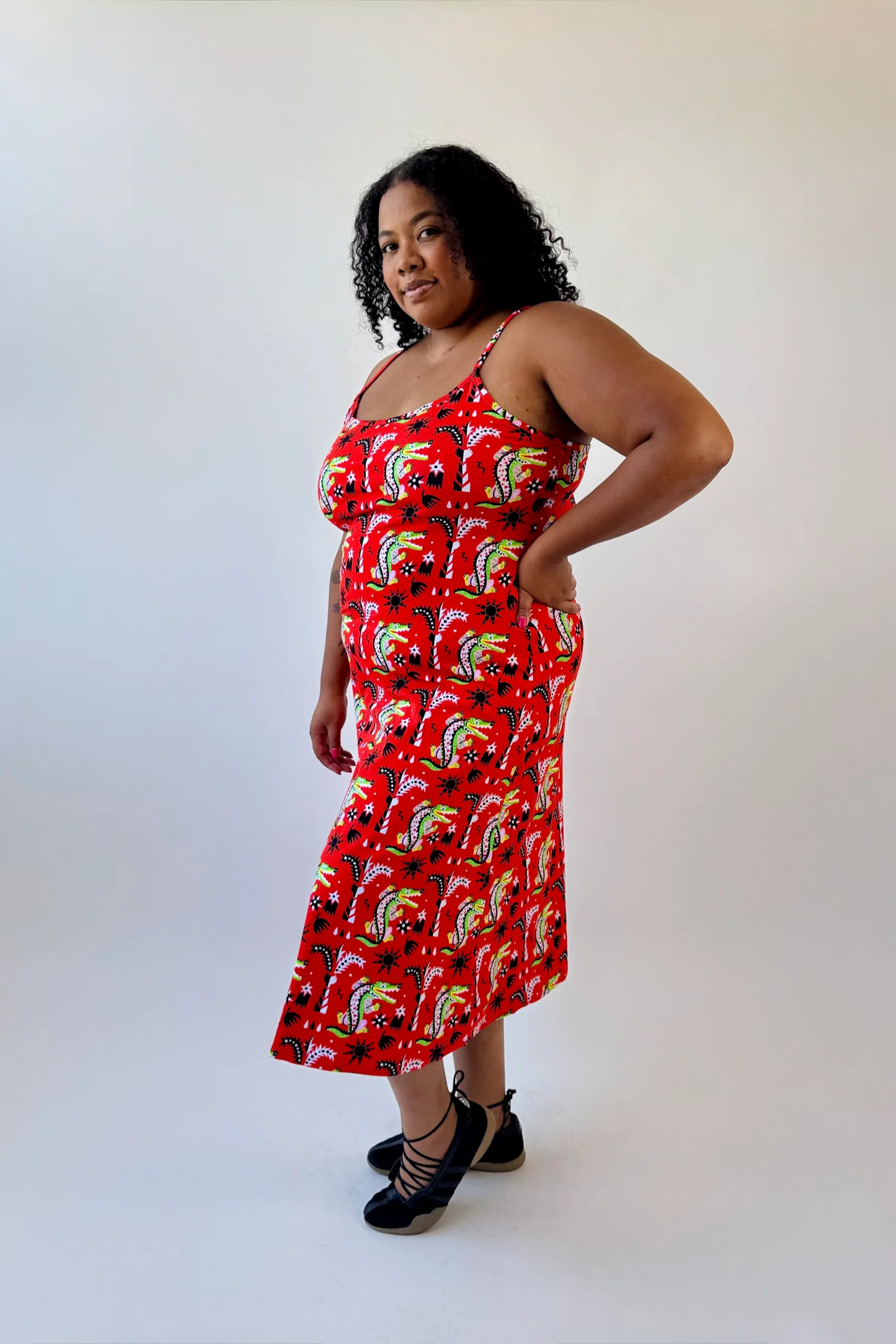 Spaghetti Slip Crocodilo Dress