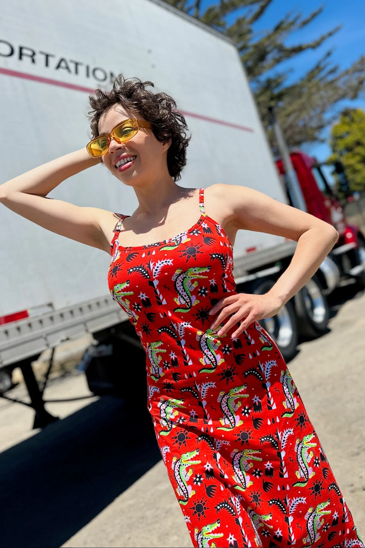 Spaghetti Slip Crocodilo Dress