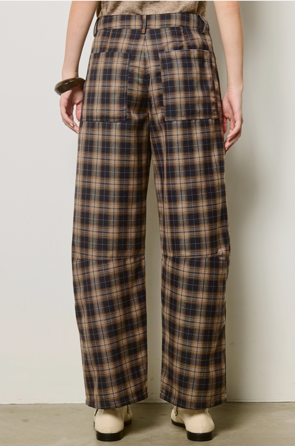 Plaid Barrel Pants