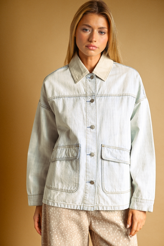 Washed Denim Barn Jacket