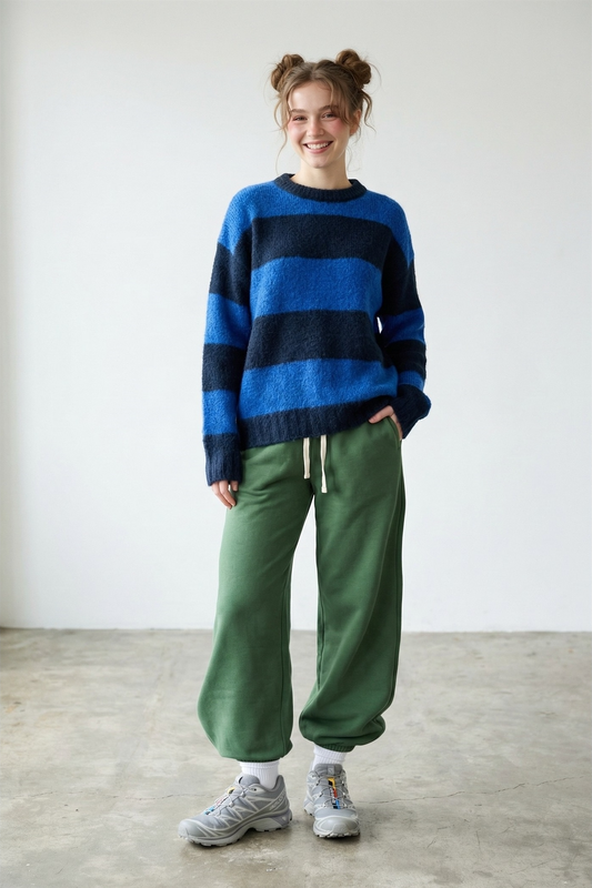 Navy Blue Stripe Sweater