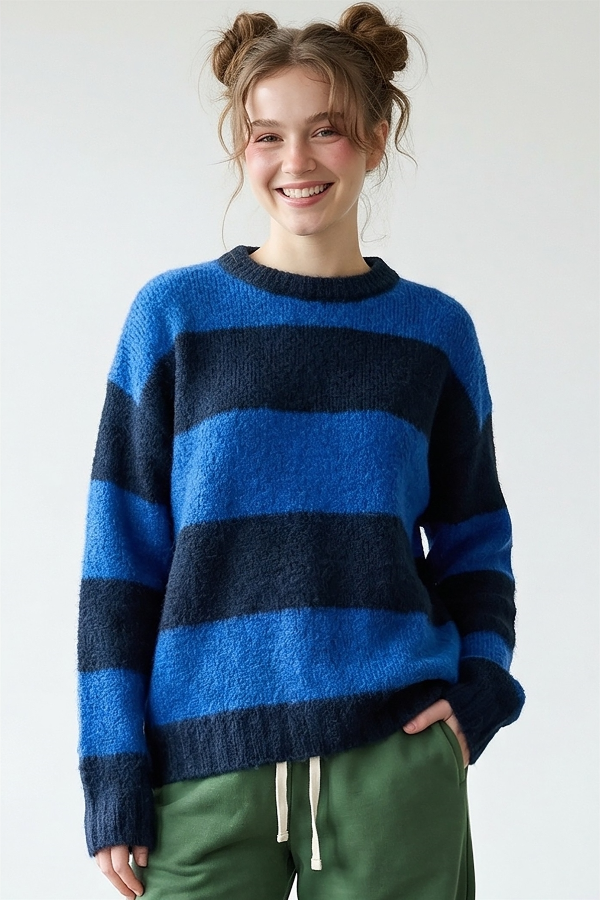 Navy Blue Stripe Sweater