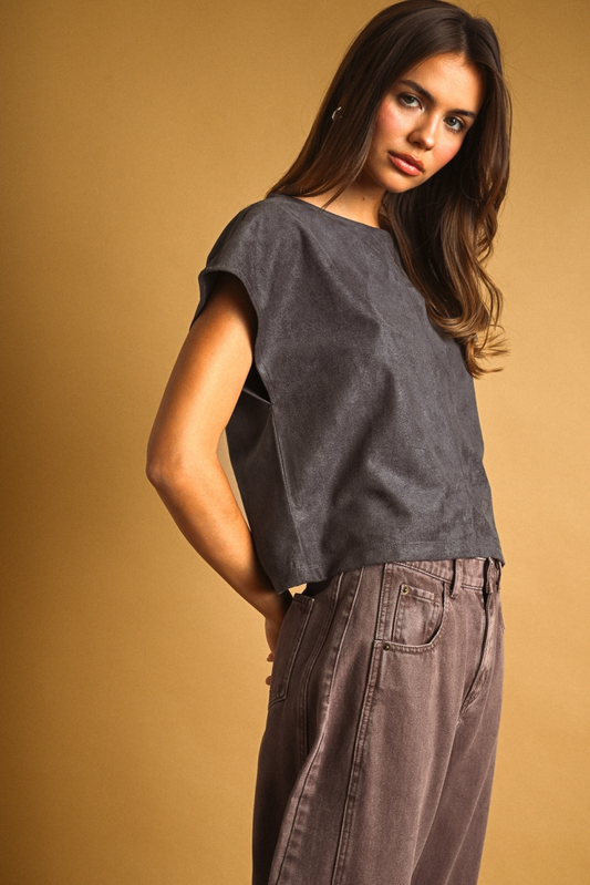 Suede Crop Top