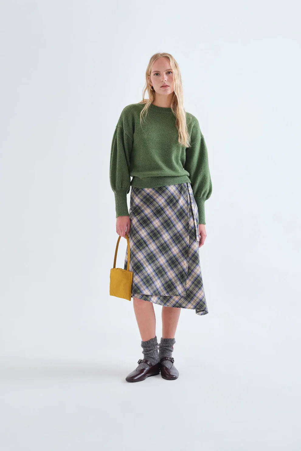 Cotton Plaid Skirt