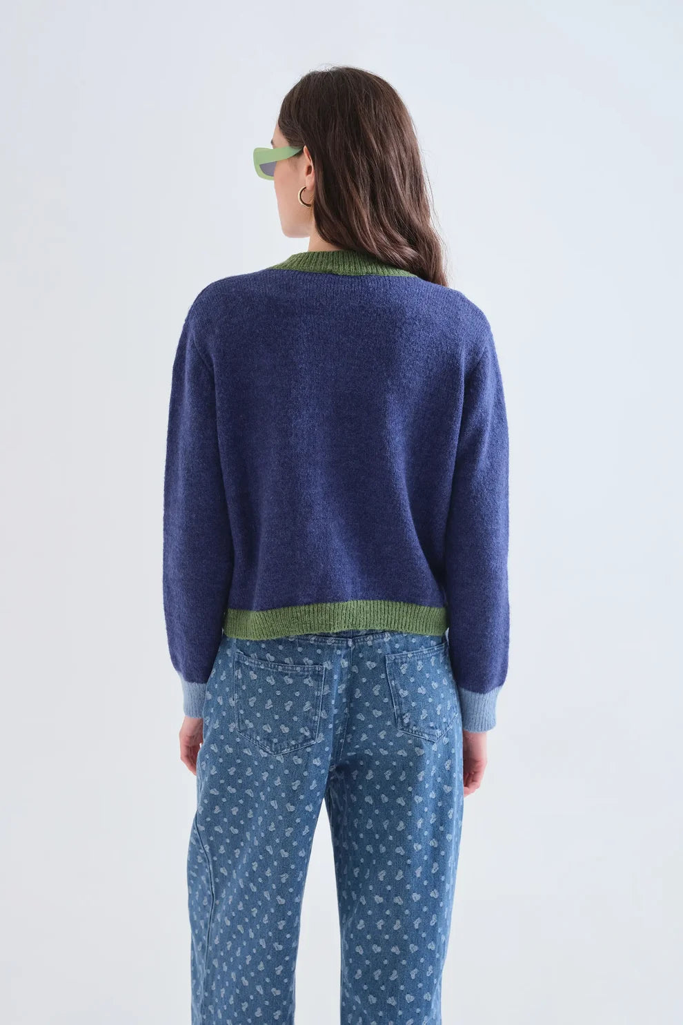 Two-Tone Knit Cardigan