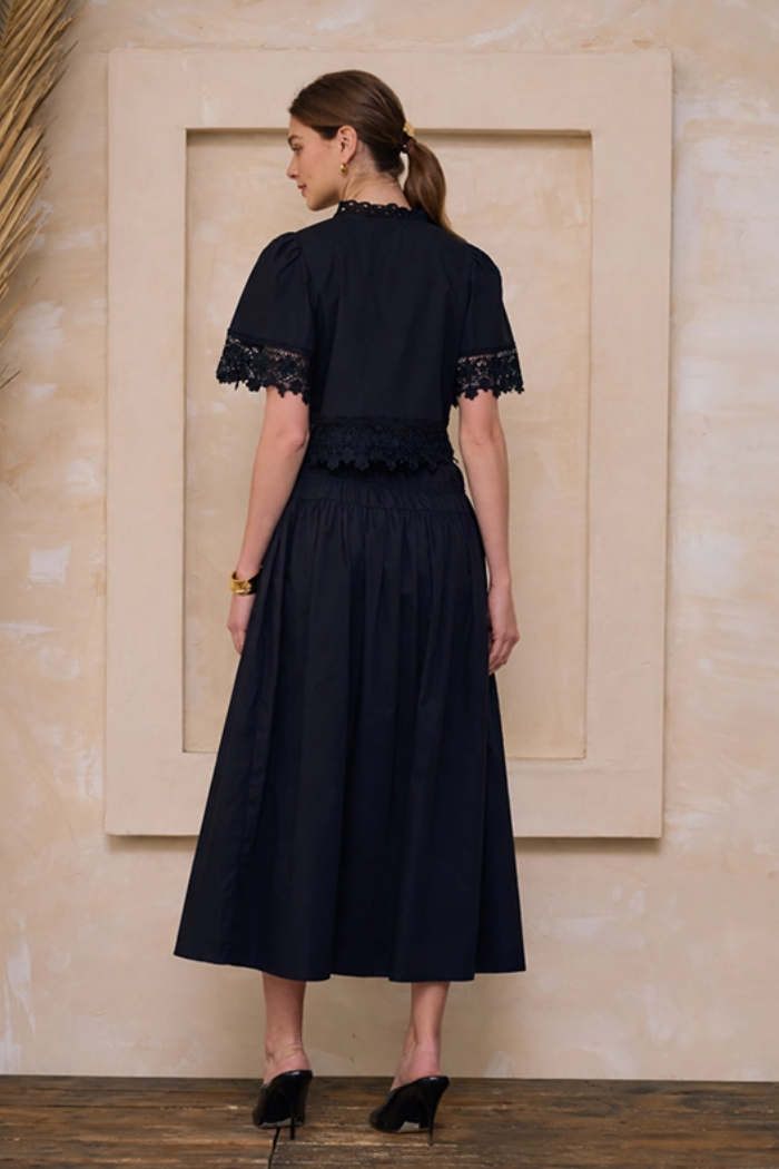 Lace Tie Front Blouse