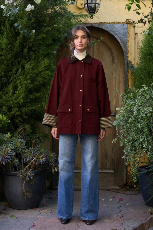 Contrast Collar Barn Jacket