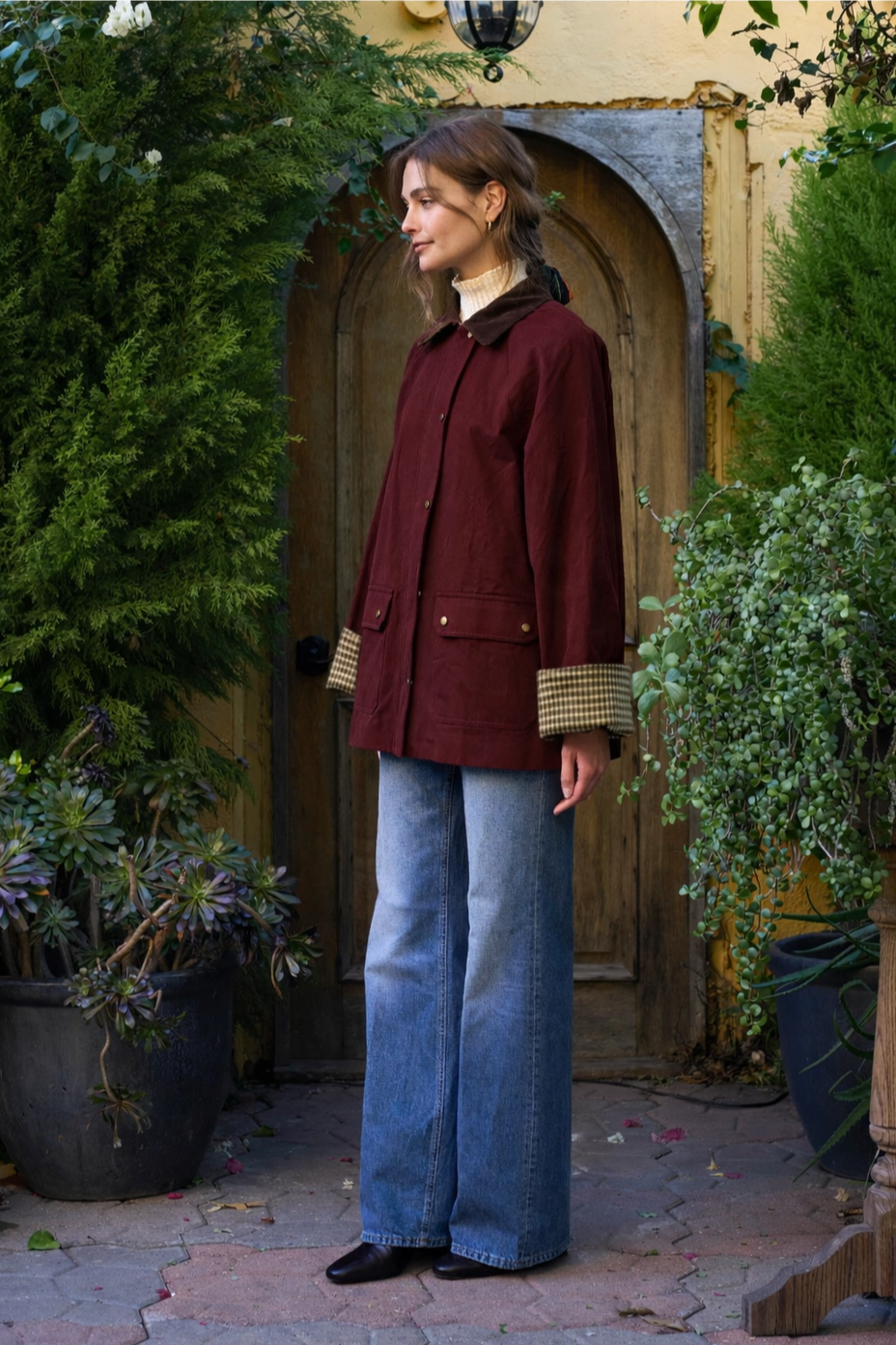 Contrast Collar Barn Jacket