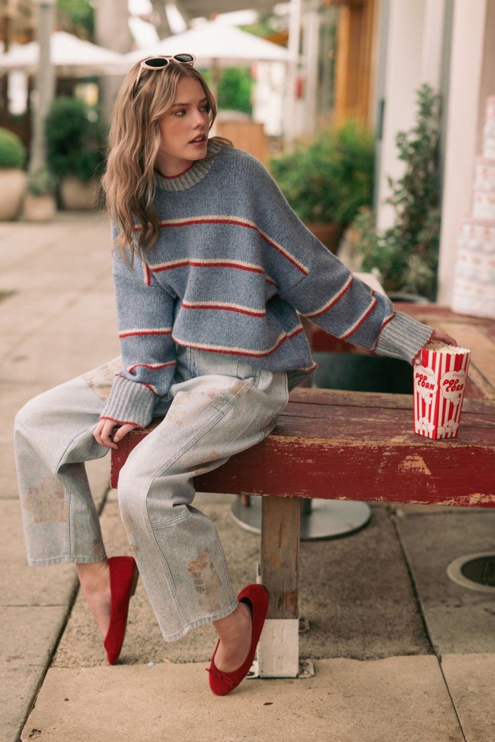 Crew Neck Striped Sweater