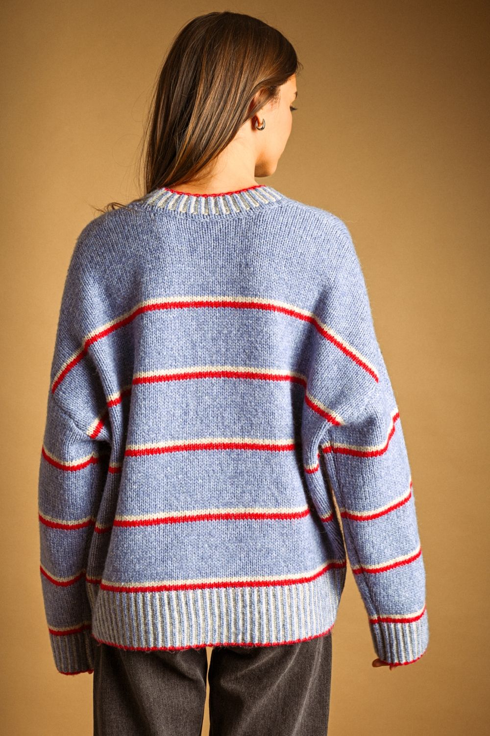 Crew Neck Striped Sweater
