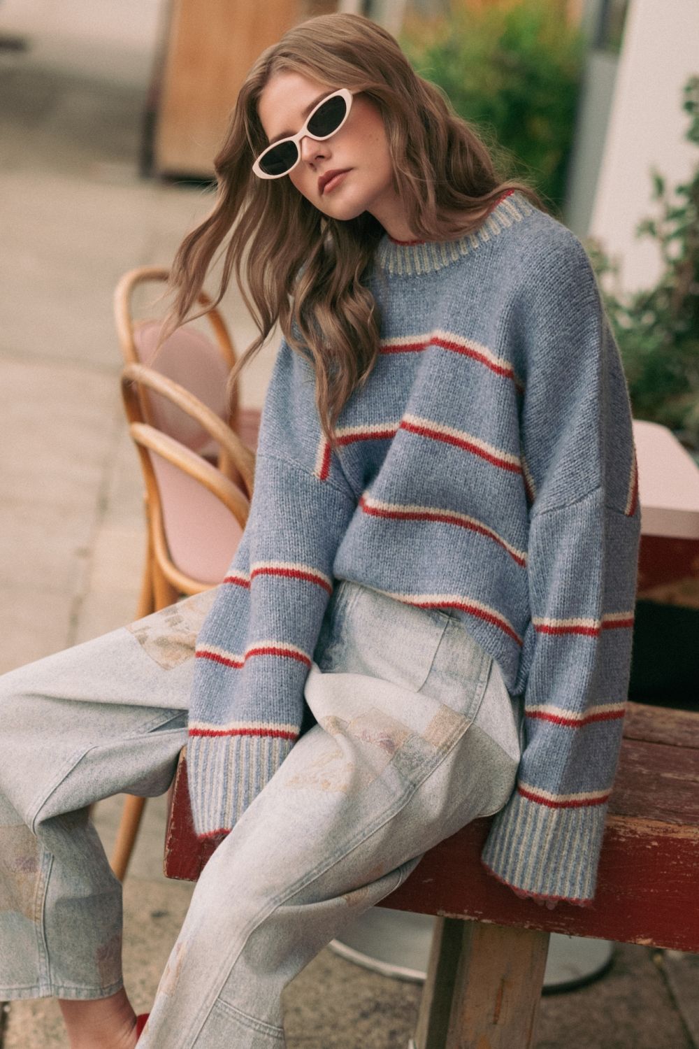 Crew Neck Striped Sweater